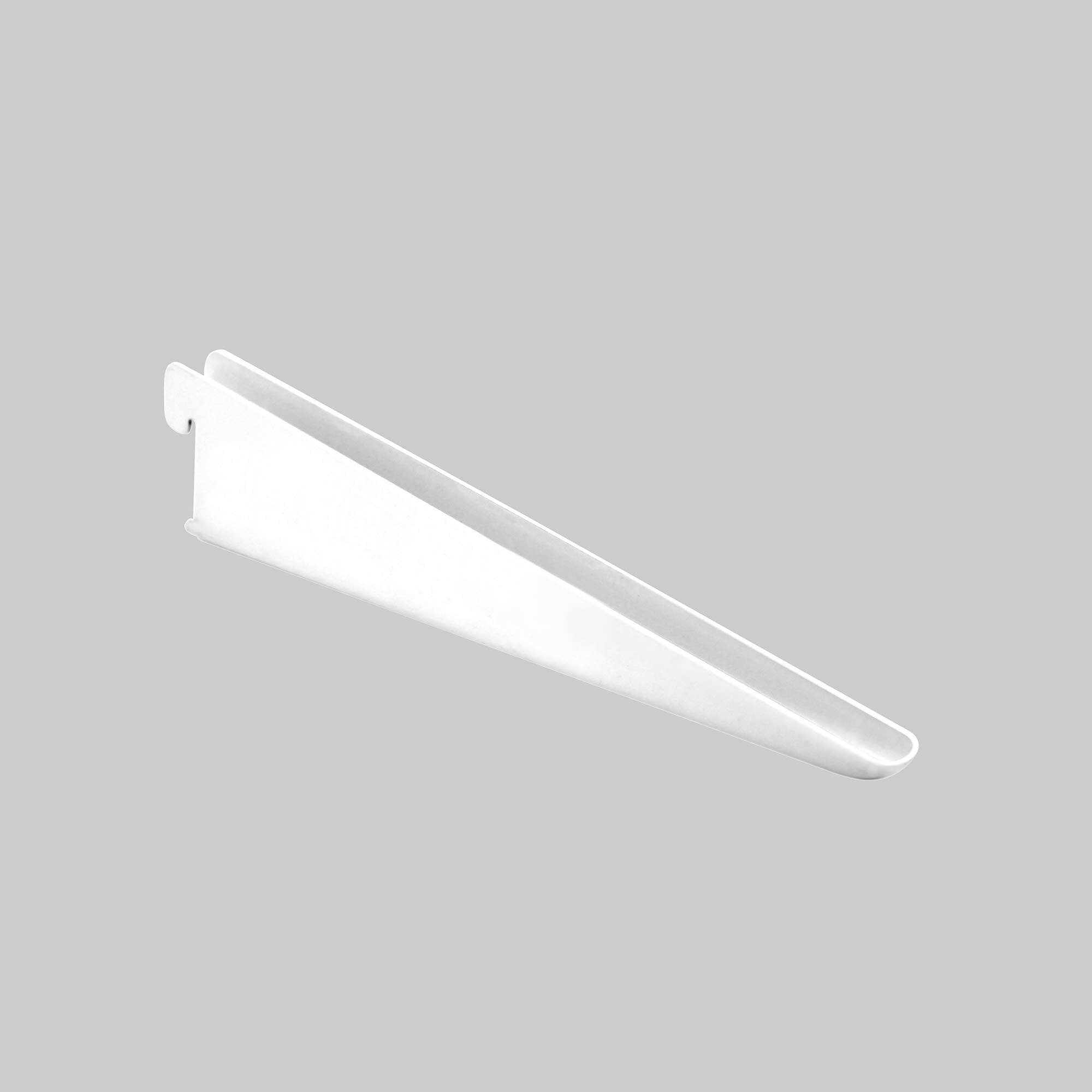 RBUK 10 Pack Twin Slot Shelf Bracket, Wall Mounted Double Slot Shelving, Adjustable, Modular, Antibacterial - White (370mm)