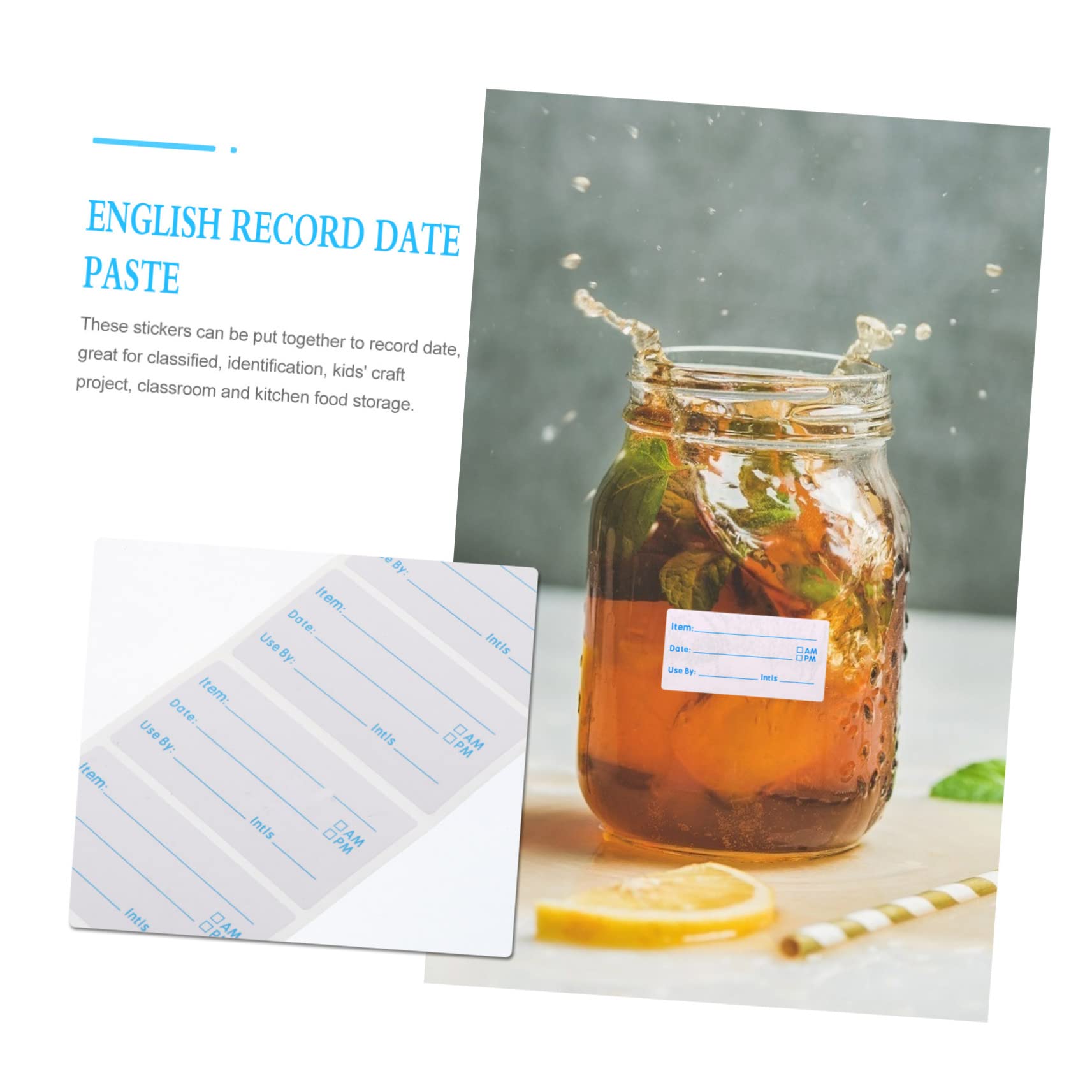 Lurrose 10rotoli Etichette Adesive Per Alimenti Stickers Scrivibili Per Data Per e Congelatore Facili Rimuovere Residui Etichette Per Barattoli e Contenitori