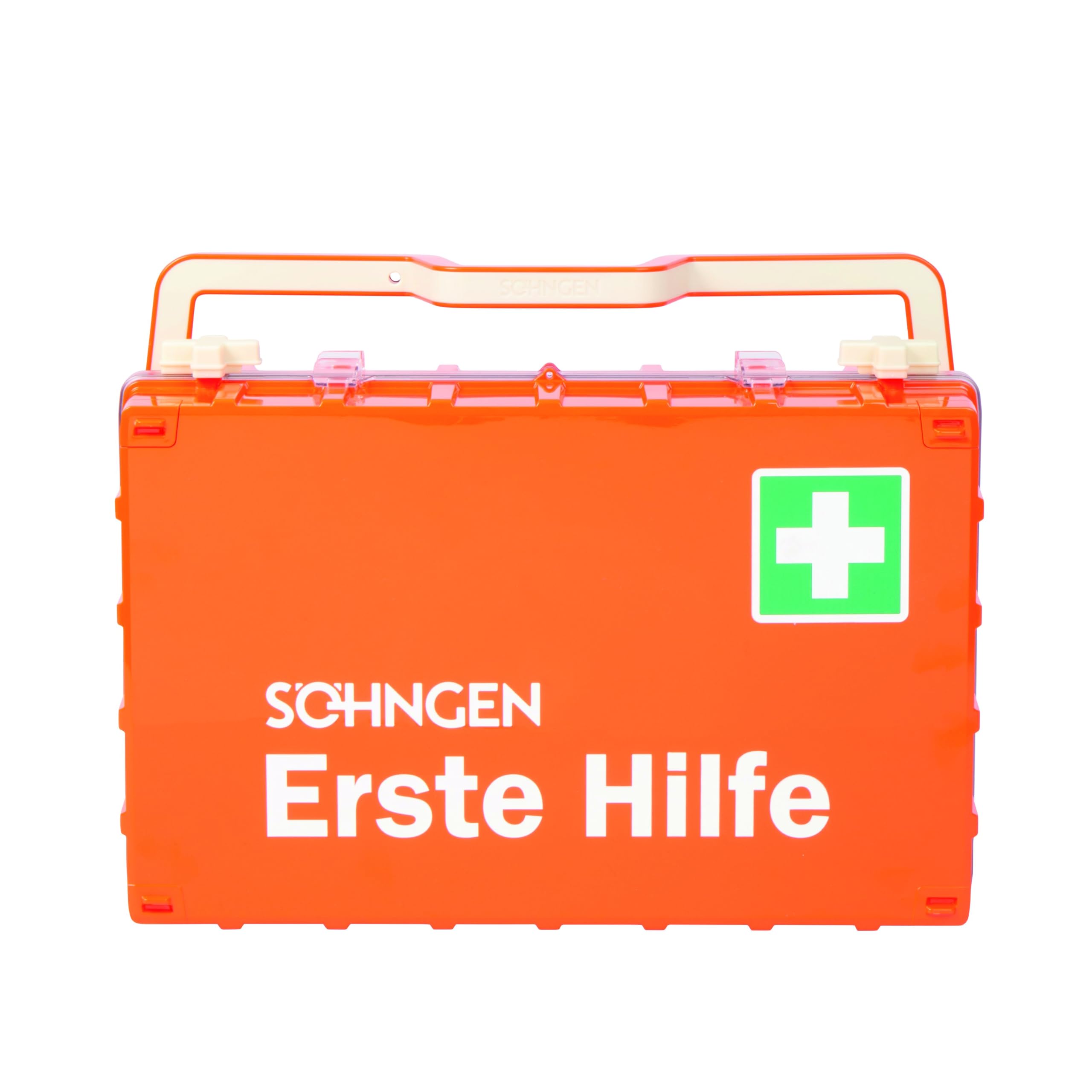 Söhngen Dynamic Glow L (erste Hilfe Koffer, leuchtet in der Nacht, mit Wandhalterung, Farbe orange, Maße 47 x 37 x 16 cm, bestückt, Ersthelfer) 3001400
