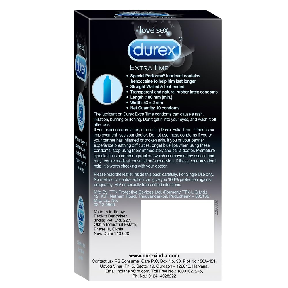 Durex Condoms, Extra Time- 10s (Pack of 2) product image 10
