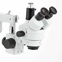 Vista 3 de AmScope: microscopio Simul-Focal con zoom estereoscópico de 3.5X-90X, con soporte de brazo, anillo de luz LED de 144 y cámara USB3 de 10 MP