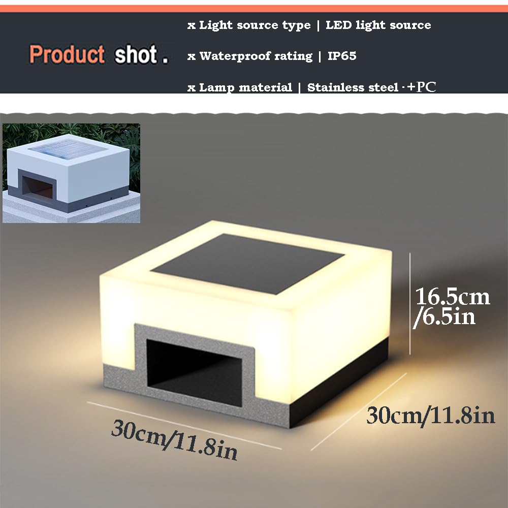 Minimalistyczne białe lampy solarne do ogrodu, akrylowy filar, oświetlenie zewnętrzne, wodoodporne lampy słupkowe z automatycznym włączaniem/wyłączaniem, nowoczesne oświetlenie kolumnowe LED