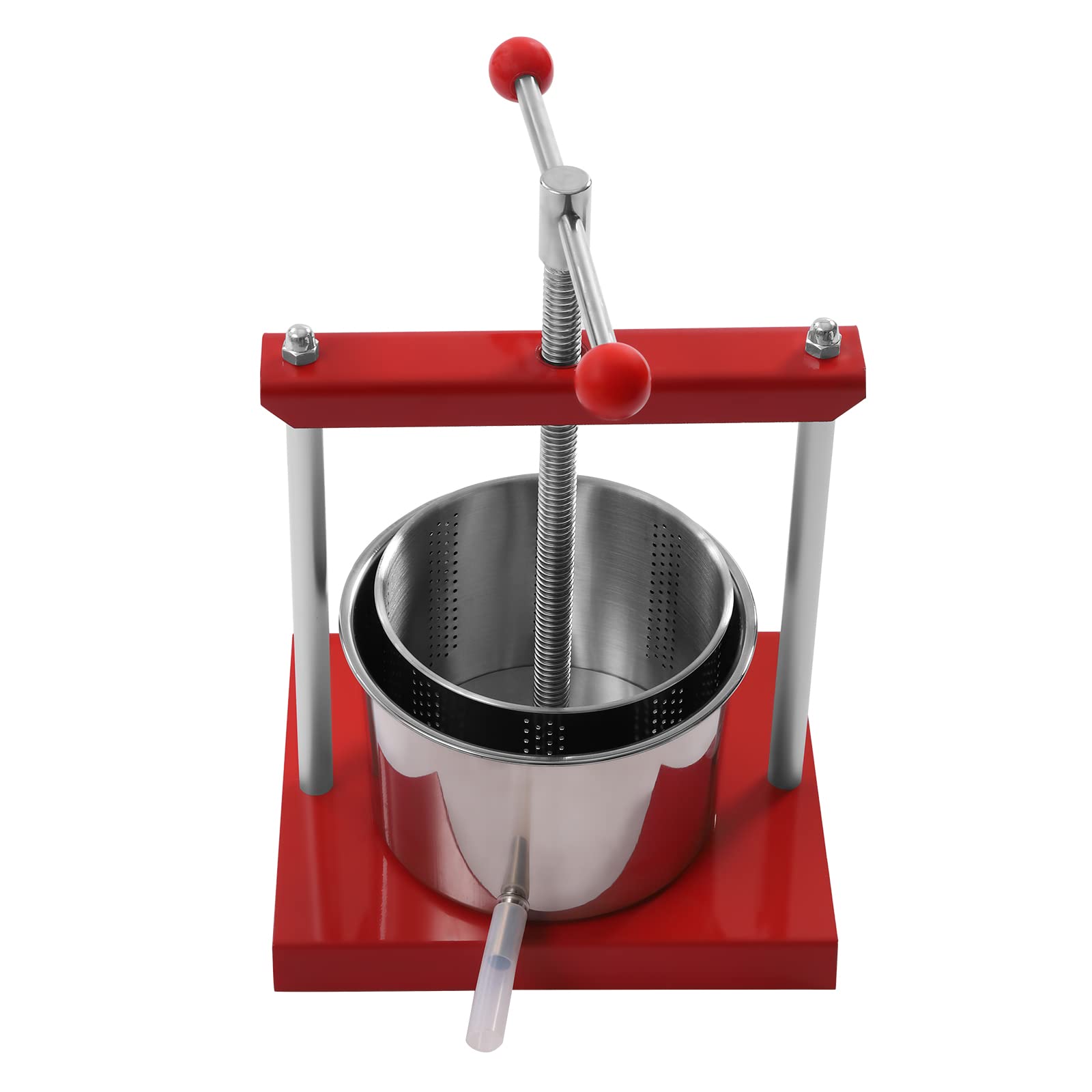 Fruit Wine Press 1.6 Gallon Stainless Steel Fruit Wine Press 100% Nature Juice Making Manual Juice Maker Apple Grape Berry Vegetables Crusher Olive Oil Cider Wine Making Press Machine