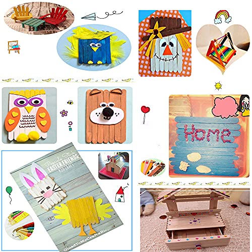 Vstarone 200 Pcs Popsicle Sticks, Rainbow Wooden Popsicle Sticks, Natural Wooden Craft Sticks To Diy Reusable Sticks For Ice Cream Sticks Craft Creative Designs Or Kids Education, 4.5" Craft Sticks #TOP3