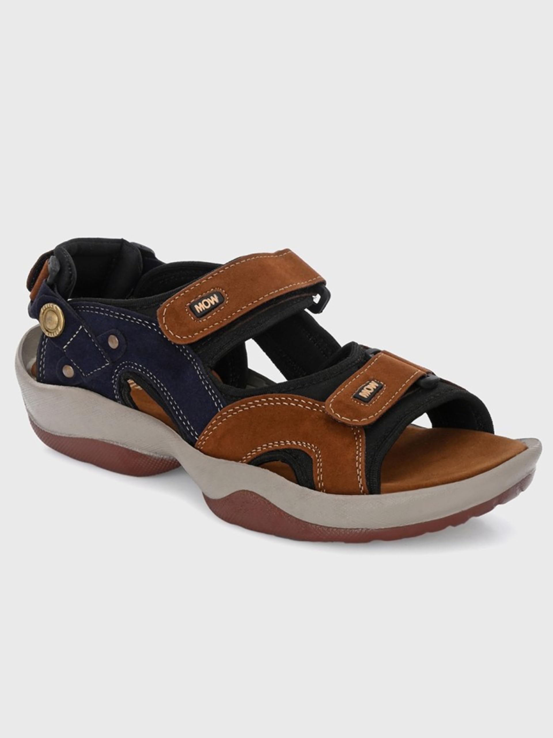 Centrino Sandals for Men |Comfortable Sandals with Grip Insole & Quality|Flat Casual Sandals With Adjustable Velcro Closure For Easy Wear With Flexible Fitting And Trendy | Stylish Men’s Casual Sandal With Unique Sole Design for Office & Travel (3263)