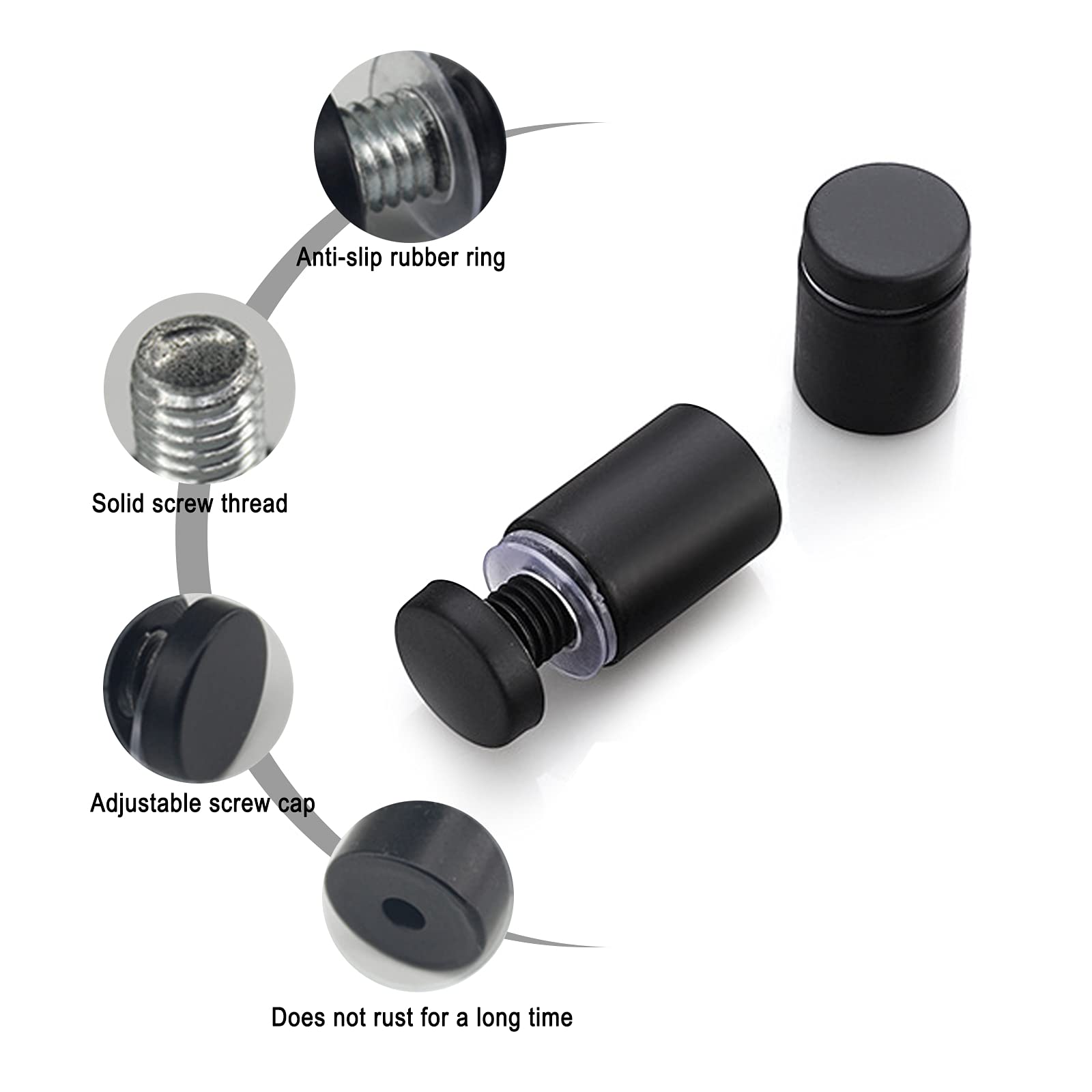 Edelstahl-Schildnägel (24 Stück, 25 Mm) – Abstandhalter Für Glasposter, Spiegel & Bilderrahmen, Inkl. Dübel & Schrauben