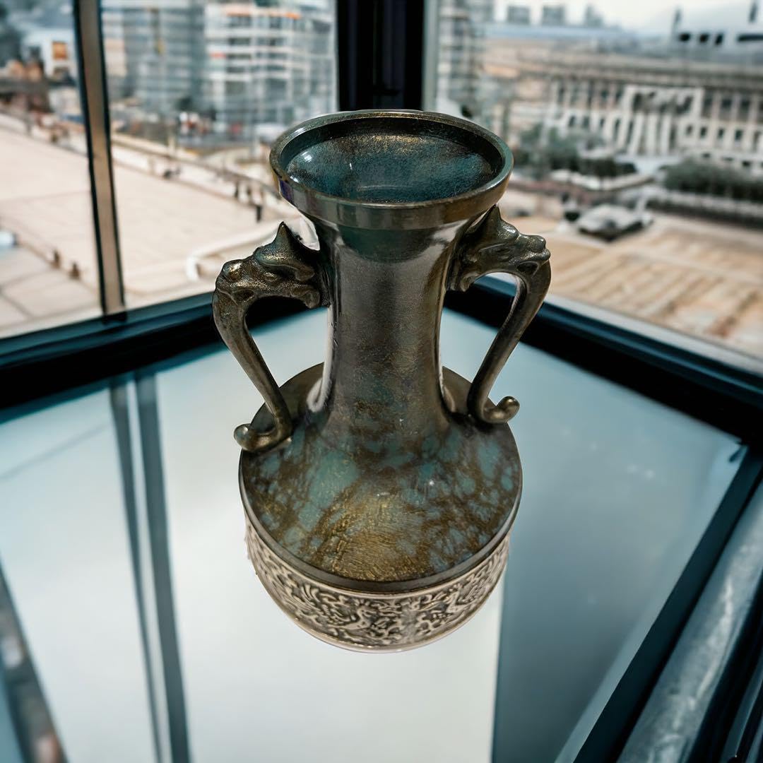 Amazon.co.jp: 錆銅花瓶 花器 花瓶 花入 置物 アンティーク