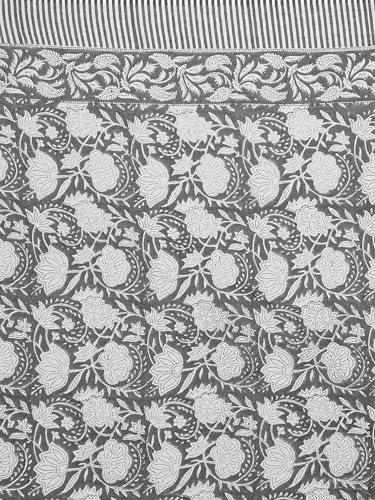 100% Cotton Hand block Sarong Beach Pareo -Your Perfect Summer Cover up Swimwear Companion Wrap Skirt In Summer (Black-White Flower) - Image 2