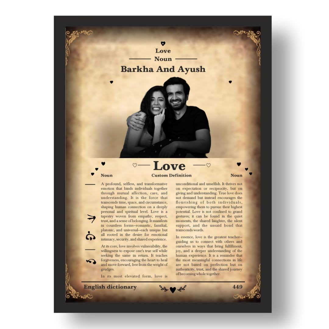 Quirky Dictionary Love Frame – 9.25 x 12.8 inch Custom Funny &…