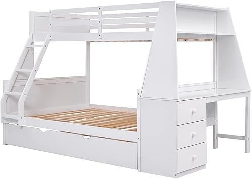 Miniatura 174 de Versatility - Litera individual sobre individual con escritorio y armario integrados, cama alta de madera maciza y plataforma independiente con