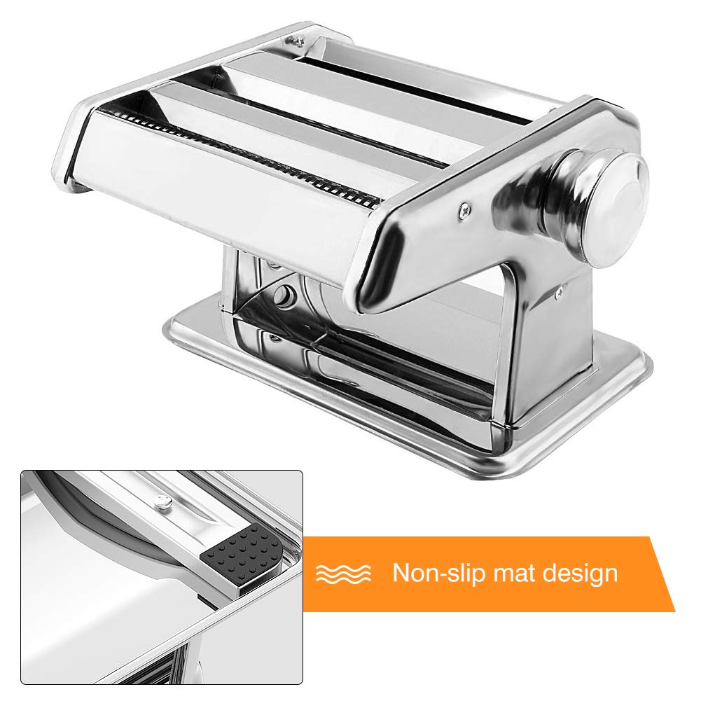 Máquina para hacer pasta, cortador de fideos de acero inoxidable, máquina de pasta manual 3 en 1, máquina de fideos con rodillo de pasta para espaguetis lasaña tallar