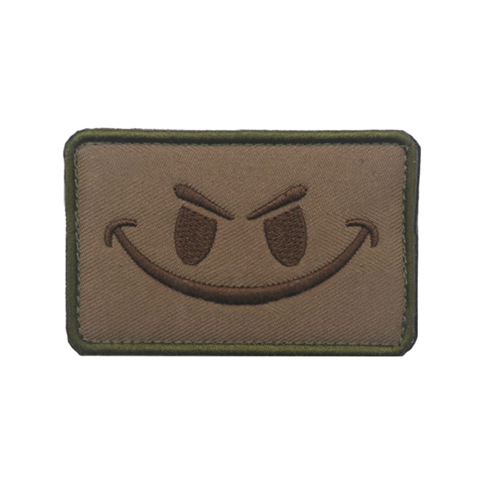 Écusson Smiley PVC Tactique - Broderie 3D Avec Velcro - Lueur Dans Le Noir - Pour Vêtements Et équipements