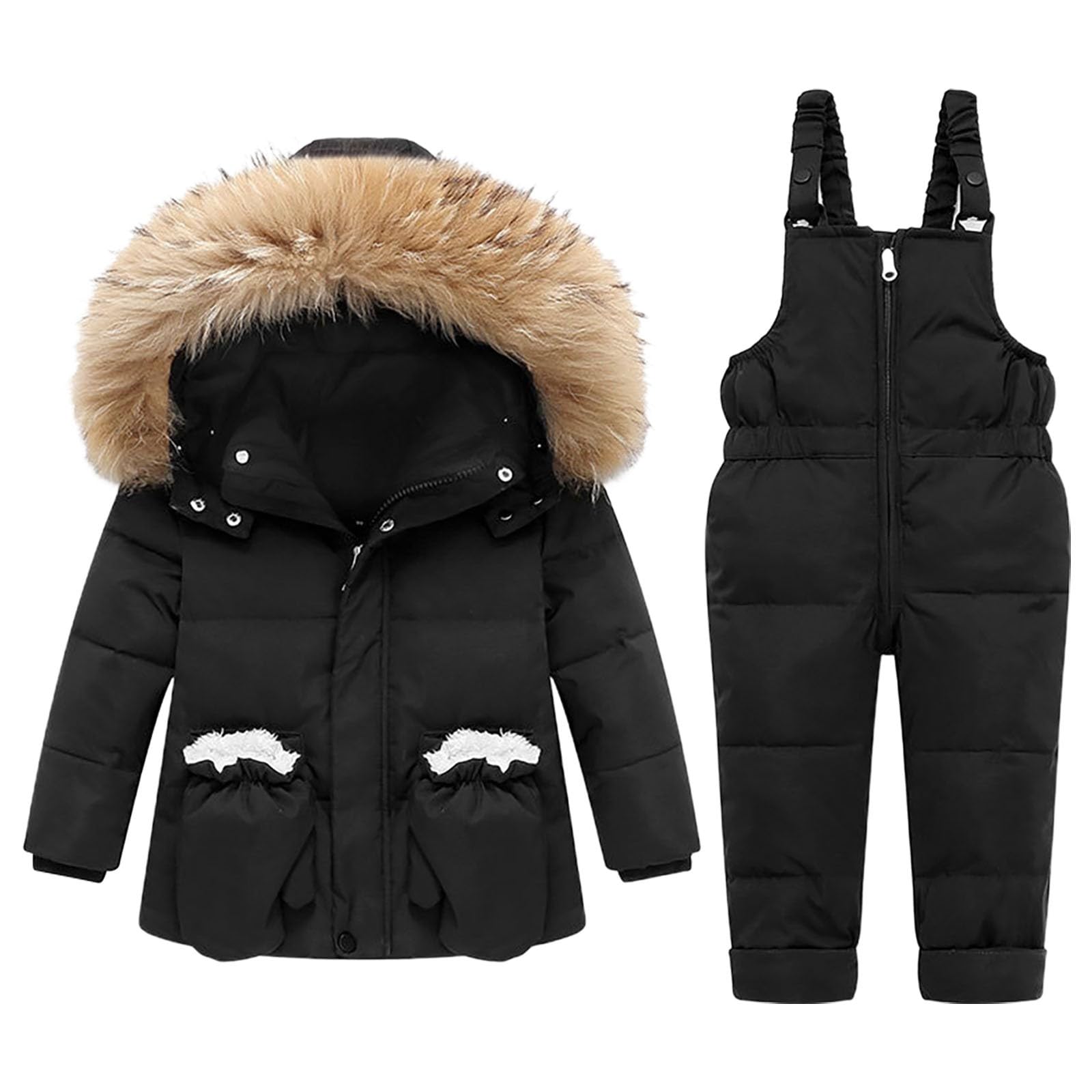 OBiQuzz Combinaison de jogging pour garçons et filles - Épais et chaud - 1 à 6 ans - Couleur unie