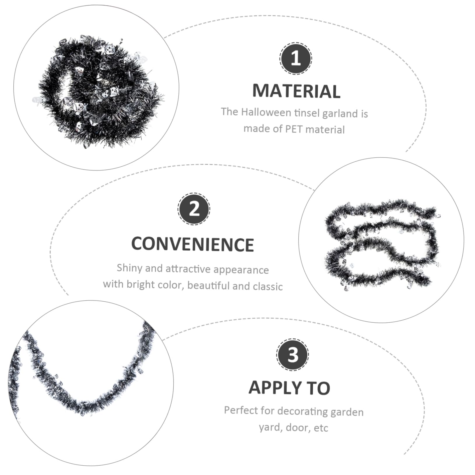 Alipis 15stücke Teiliges Halloween Dekorationsset Mit Bunten Tinsel-girlanden Metallic-hängeschmuck Für Gruselige Wohnung Schlafzimmer Oder Büro Lange Silberne -Girlande