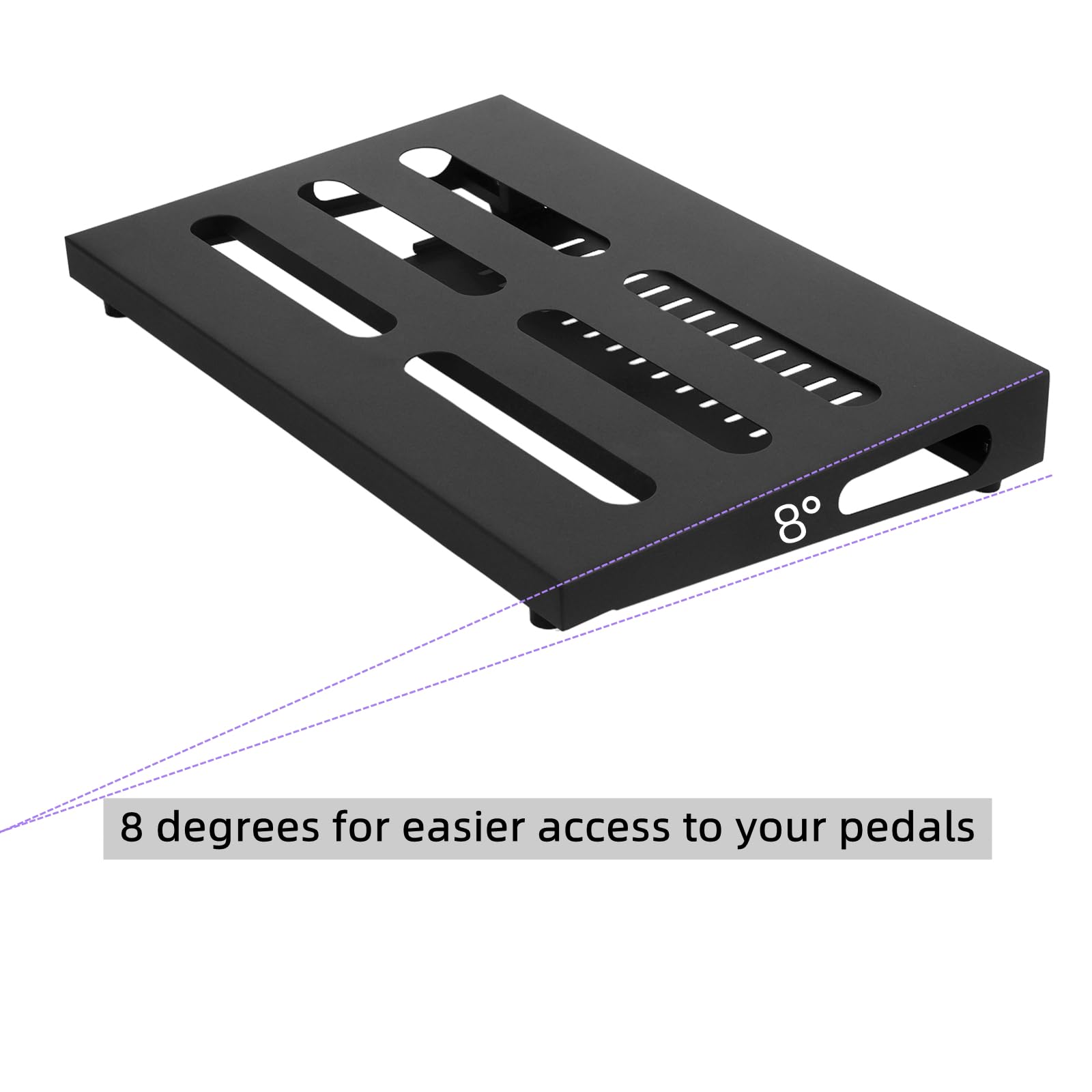45,7 x 30 cm Gitarren-Pedalboard mit Netzteilablage | Inklusive Tragetasche und Montagebändern, Netzteil-Aufbewahrung, Stahlmaterial