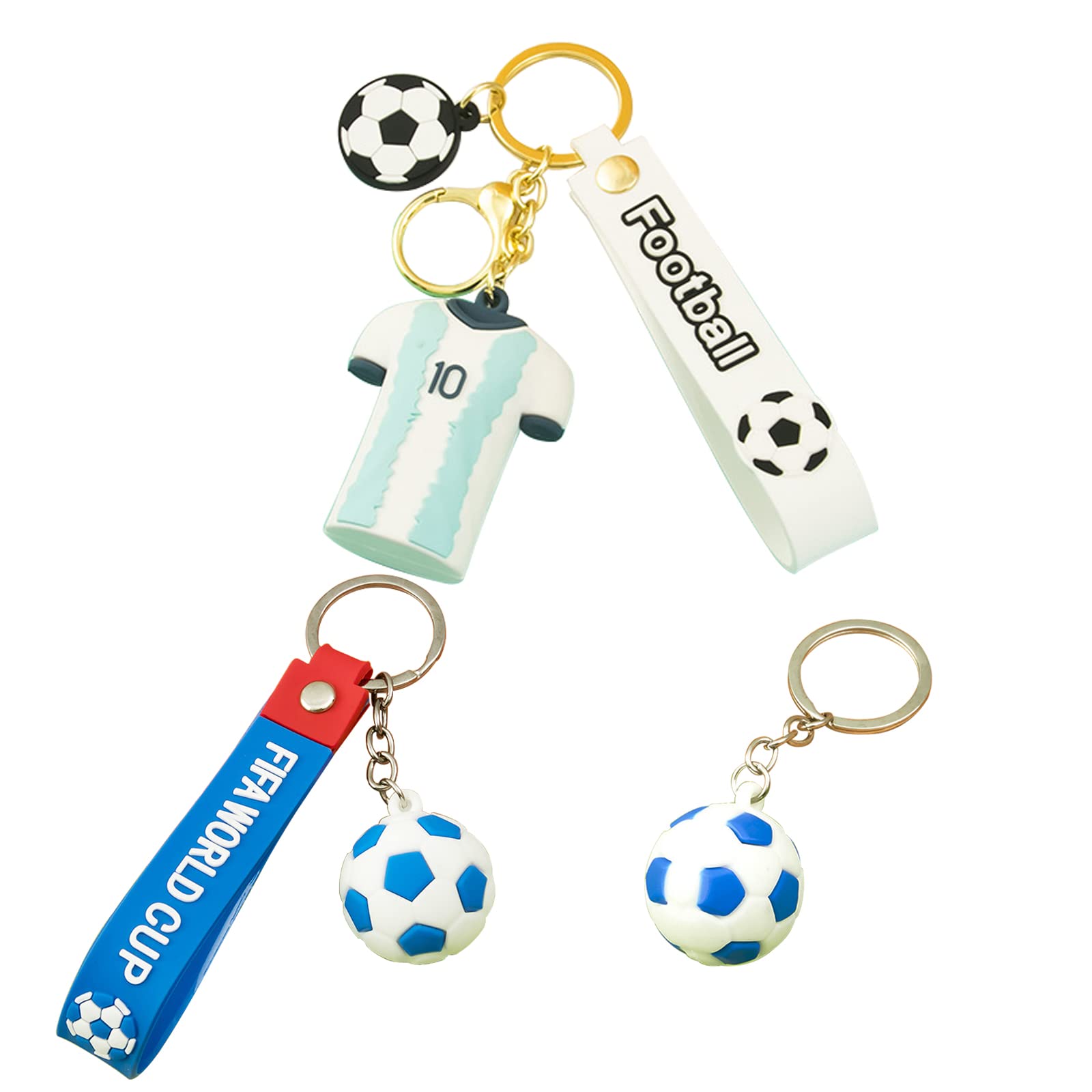 Lot De 7 Porte-Clés Maillots De Football 3D - Silicone Souple + Alliage - Cadeaux Parfaits Pour Fans De La Coupe Du Monde
