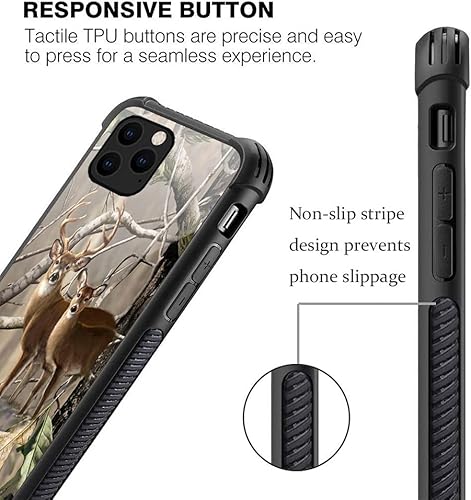 Miniatura 5 de DAIZAG Funda compatible con iPhone 13, funda de protección contra caídas de ciervos de camuflaje para iPhone 13, diseño de bordes de TPU suave para