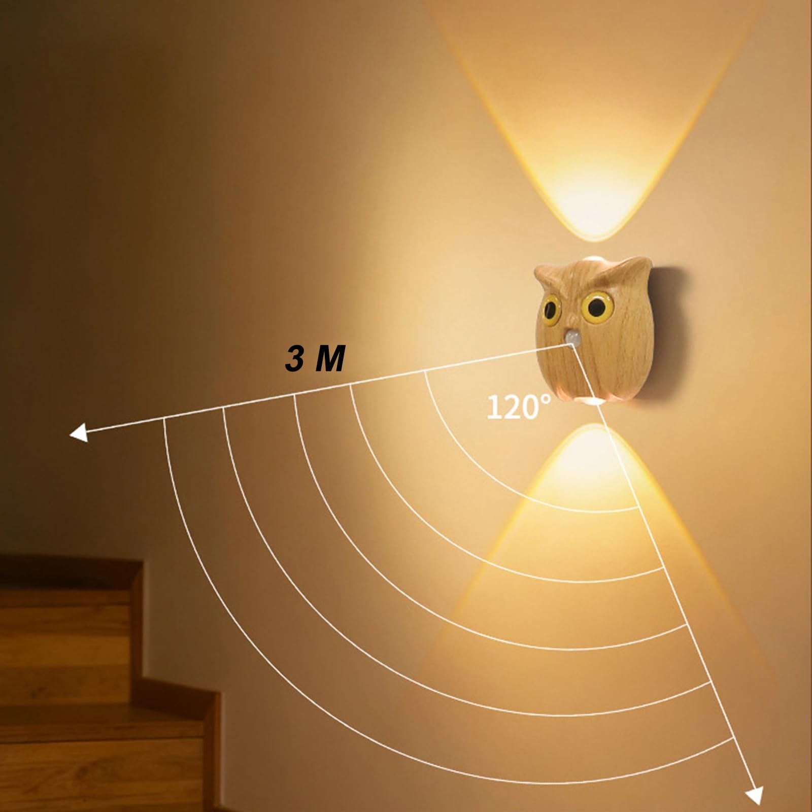 6 paquetes de luz nocturna LED con sensor de movimiento, brillo ajustable, lámpara de pared recargable por USB, instalación de adsorción magnética for pasillo dormitorio escaleras(6 pcs set)