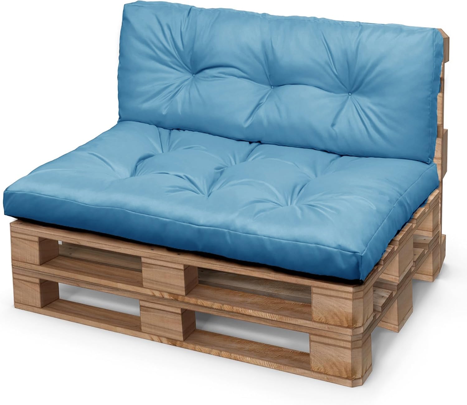 Palettenkissen Wasserdicht Palettenkissen Set Indoor Outdoor 120x80 120x60 100x60 80x60 Garten Sofakissen mit Rückenlehne Blau (80x80 + 80x40 cm)