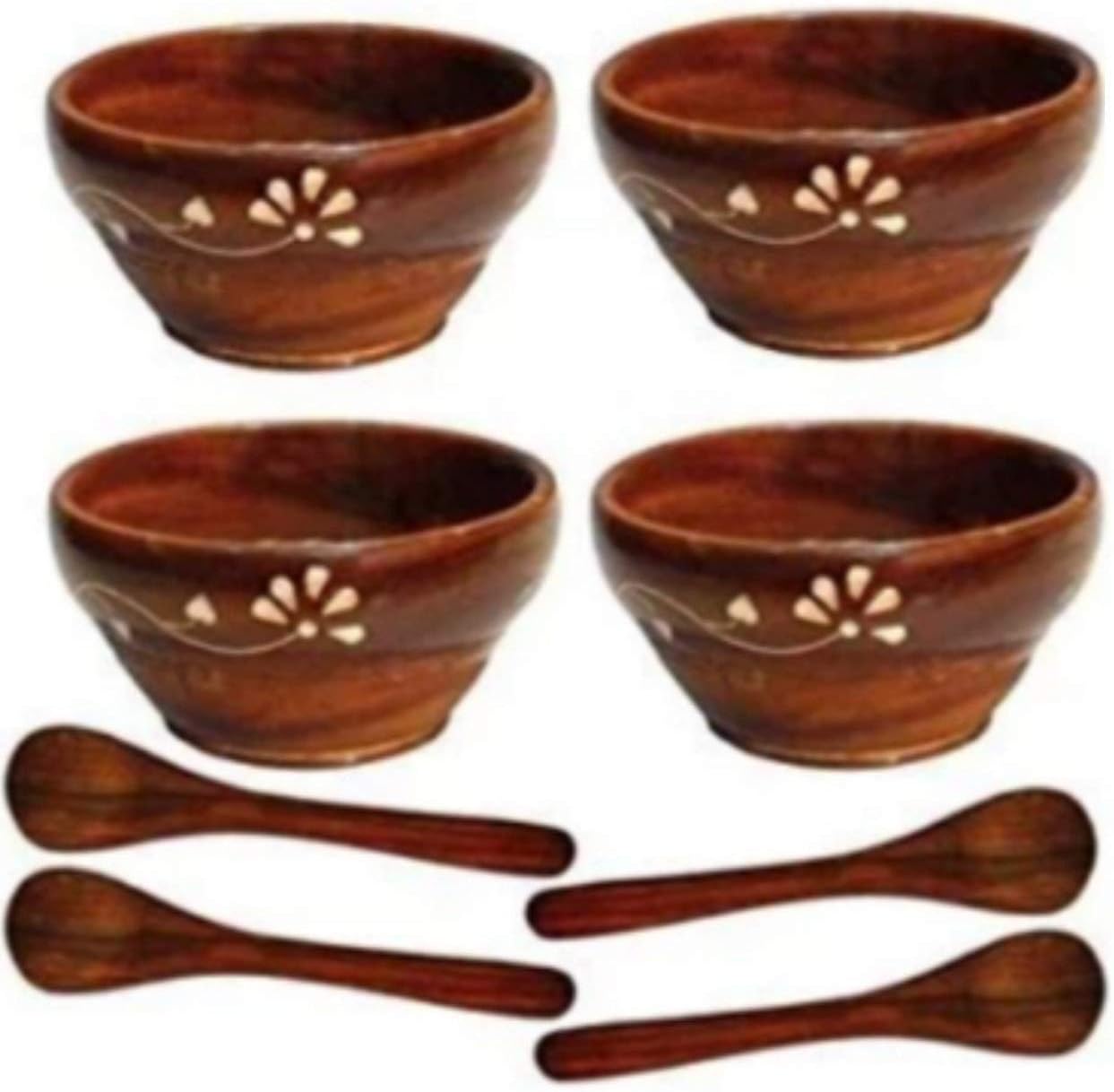 Three-Bowl Server With Wooden Handle 30x20x4cm