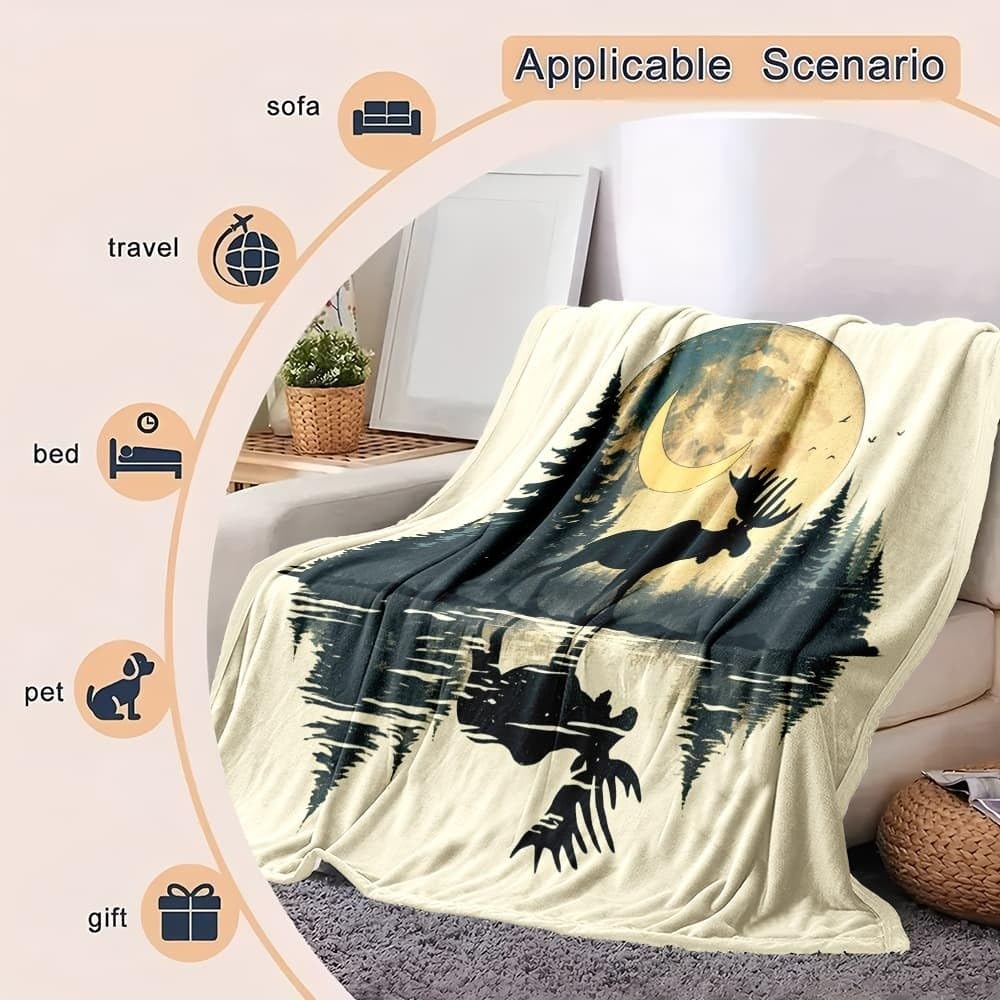 150x200 cm Toutes Les Saisons Plaid Polaire Animaux De La ForêT Naturelle Chaude Légère et Couverture Douillette Canapé/Lit Jaune Couverture Polaire Ultra Douce Cadeau pour garçons Filles