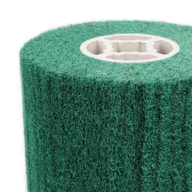 Compatibile per ruota lamellare nylon finitura metallo | Il materiale non tessuto stratificato crea una struttura uniforme sui pezzi in acciaio inossidabile(40Grit)