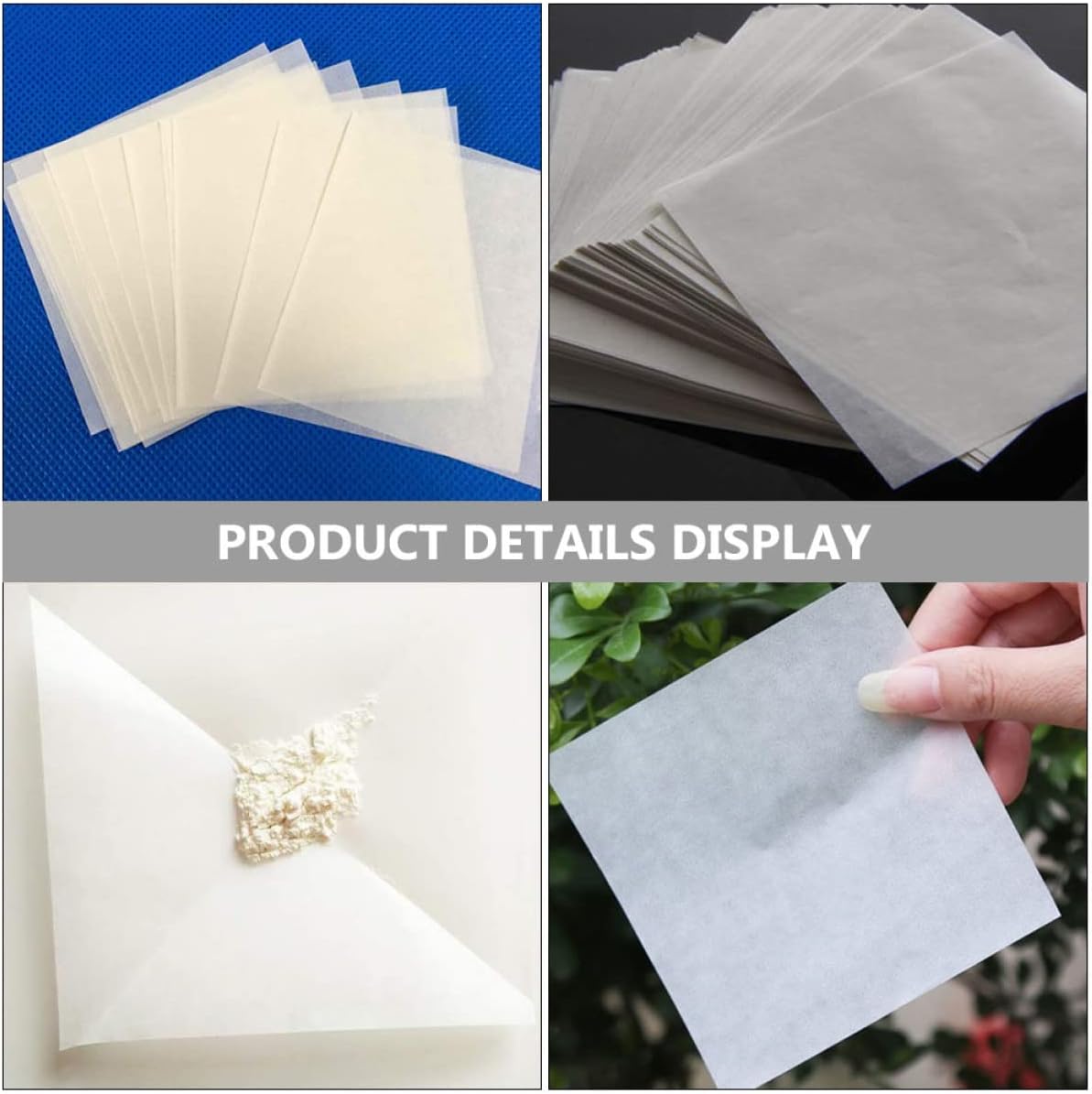 ULTECHNOVO 1000sheets Non-absorbent Square Weighing Paper High-gloss Surface for Accurate Sample Weighing for Scale Balance Dishes Lightweight and Strong