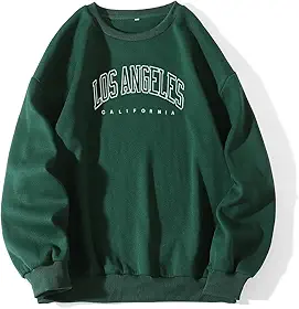 Moletom com estampa gráfica LA, pulôver de gola redonda, estilo streetwear