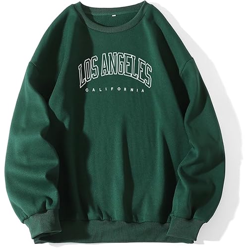 LA Graphic Print Sweatshirt, Classic Fit Crewneck Pullover, Streetwear Style