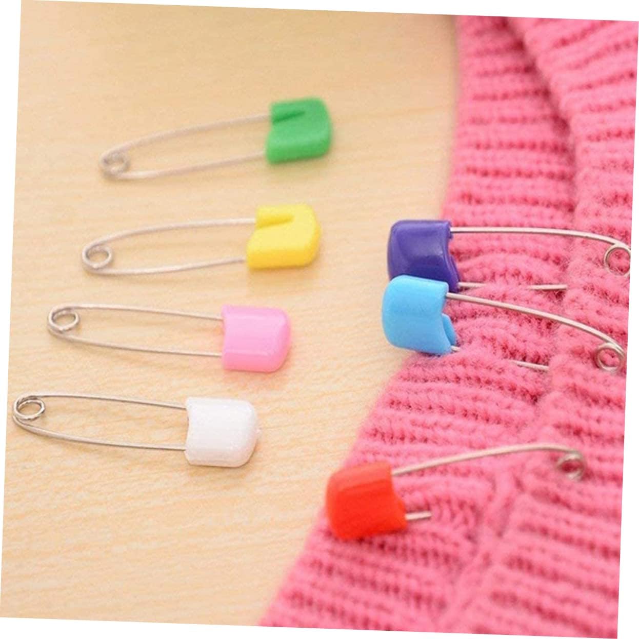 100pcs Plastic Head Safety Pins for Baby Cloth Diapers Baby Bib Pins Sturdy and Easy to Use for Newborns and Toddlers