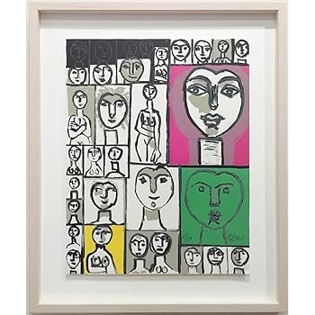 猪熊弦一郎FACESスケッチブック1992年顔限定1000部額真作 猪熊弦一郎FACESスケッチブック1992年顔限定1000部額真作