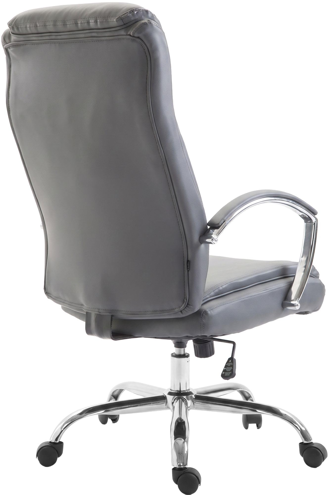 CLP Sedia da ufficio Arlen regolabile in altezza, sedia da scrivania in similpelle imbottita, girevole con braccioli e schienale, fino a 140 kg Colore:grigio