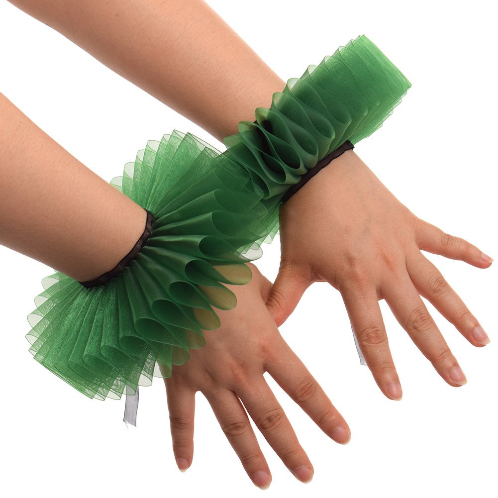 GRACEART Elizabethan Wrist Ruffs Ruffled Cuff Arm Bands For Fancy Dress (B) โ image 1
