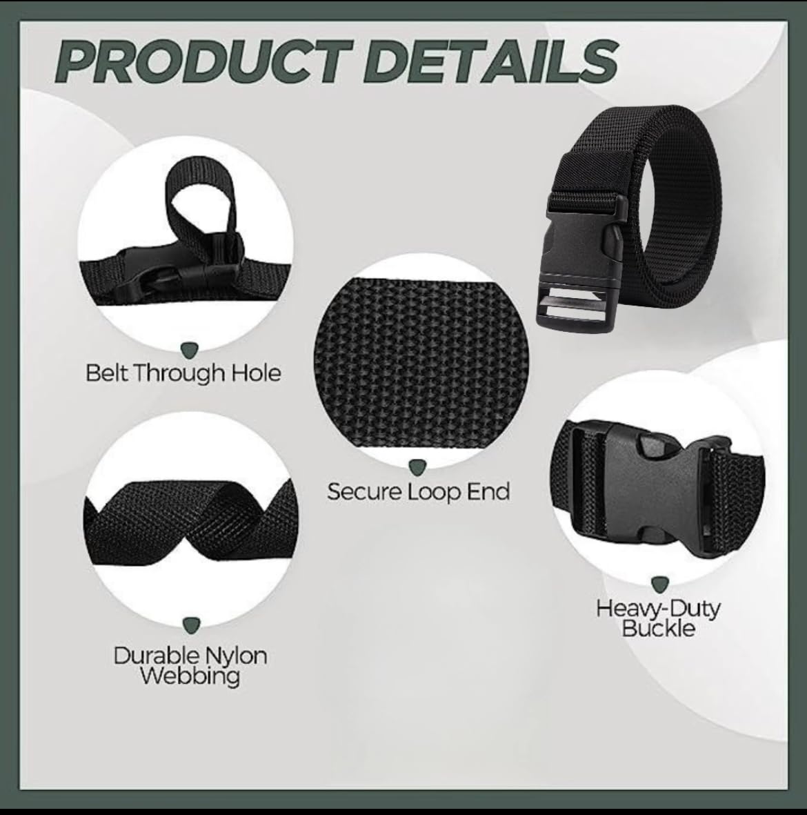 AQKTADXI Mens Belts Ultimate Nylon Buckle Belt for Men VersatileTactical Belt Golf Belt and Adjustable. Mission Belts for Men 3Pack