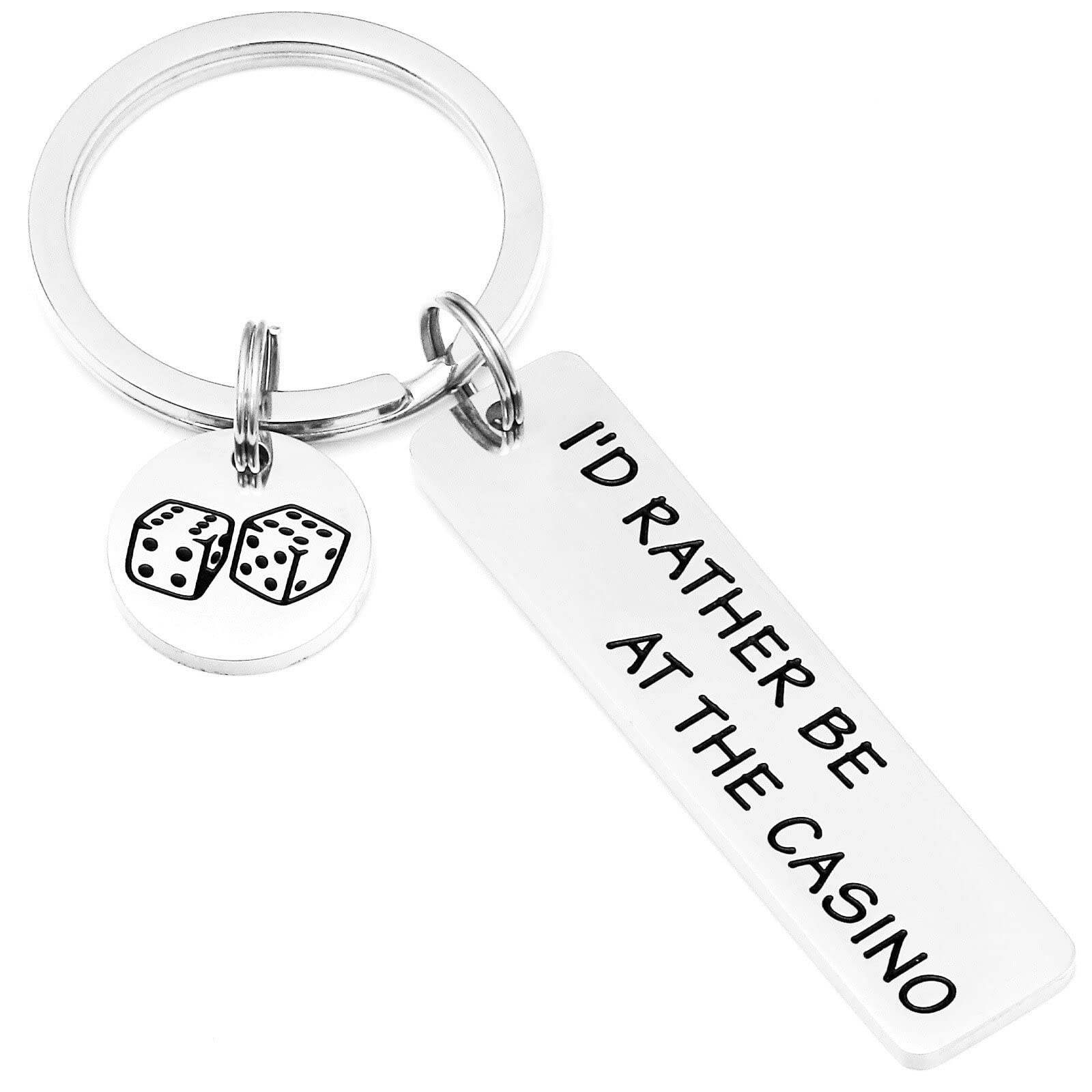 HUTIMYGambling Gifts Keychain for Men Women Adults Casino Lovers Gift Casino Charm Key Chains Best Gambler Jewelry Dice Keychain