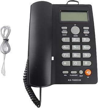 Wired Landline Telephone,with Display/Call Waiting,Hands- Call,Integrated Mute Noise Reduction Function,Suitable for Home Office Hotel Desktop Black
