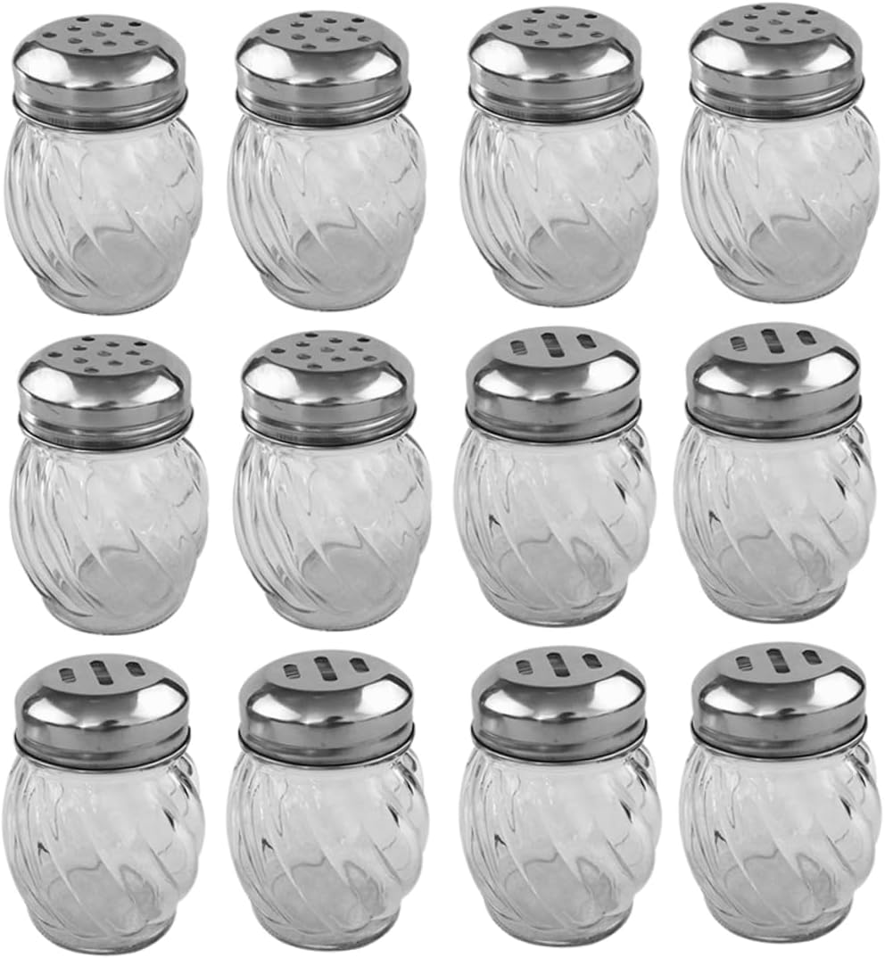 PRETYZOOM 12pcs Seasoning Bottle Glass Spice Shaker Containers Salt Shakers Pepper Spice Bottles