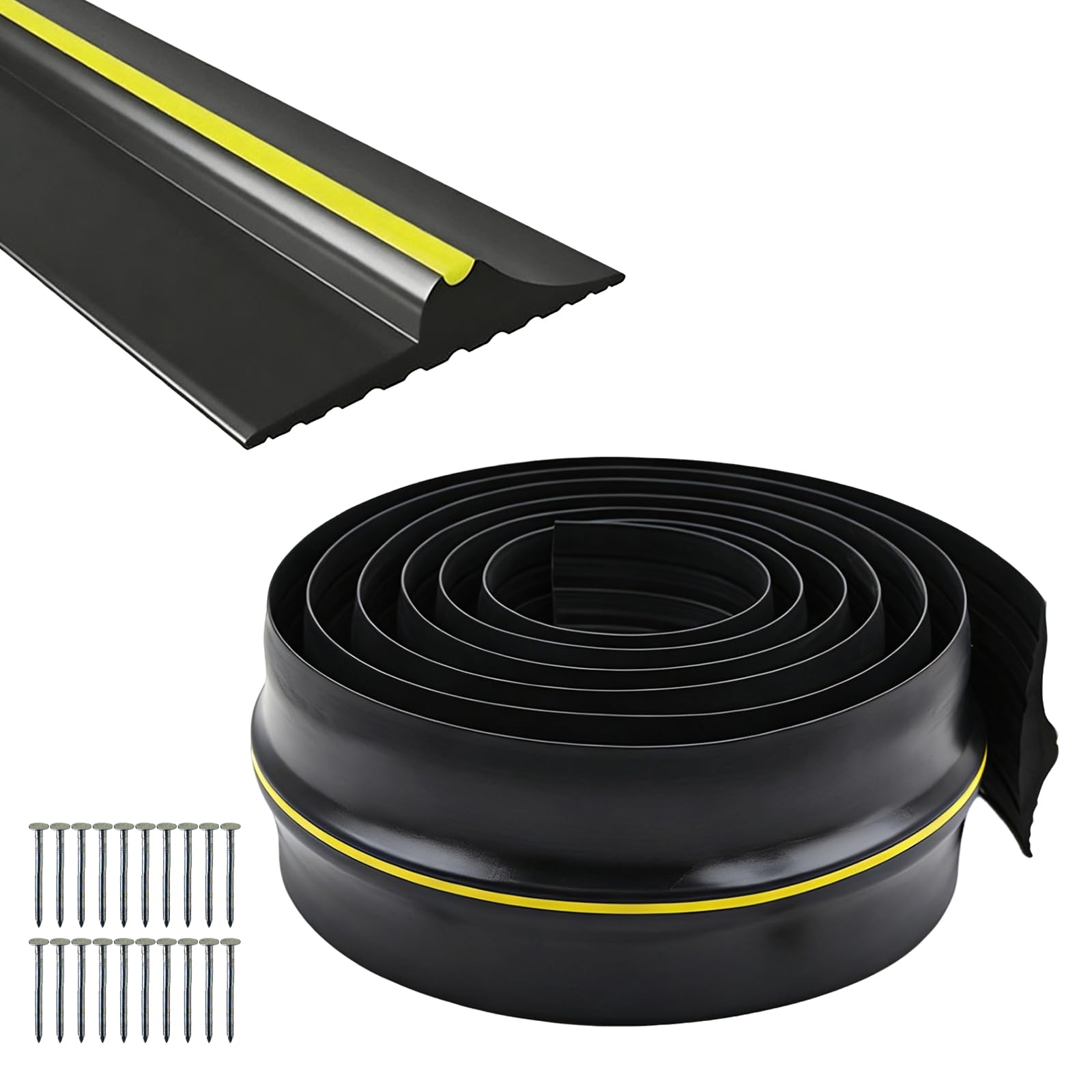 Garage Door Seal with Screws,6M Weatherproof Garage Door Threshold Seal,80x18mm Universal Garage Door Draught Excluder Bottom Blocks Dust Rain and Keeping Garage Clean Dry
