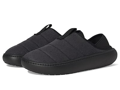 Crocs Classic Puff Moc Slippers Black Suede