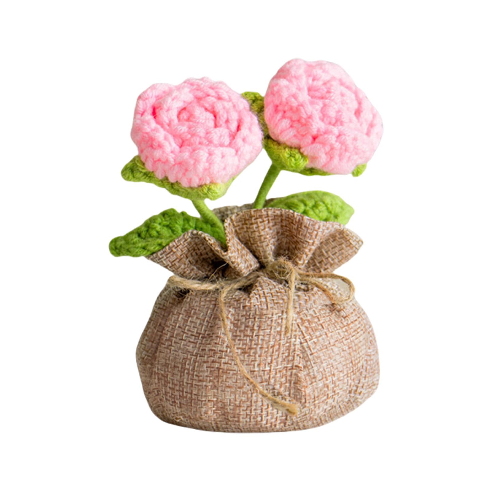 Ijksbehjf D Threa Weave Artificial Rose Tiny Farmer Telecommute Eck Artisanal Safe Ecorative Accent For Shelf Esk Isplay Weave Tiny Containere Posies Home Eck