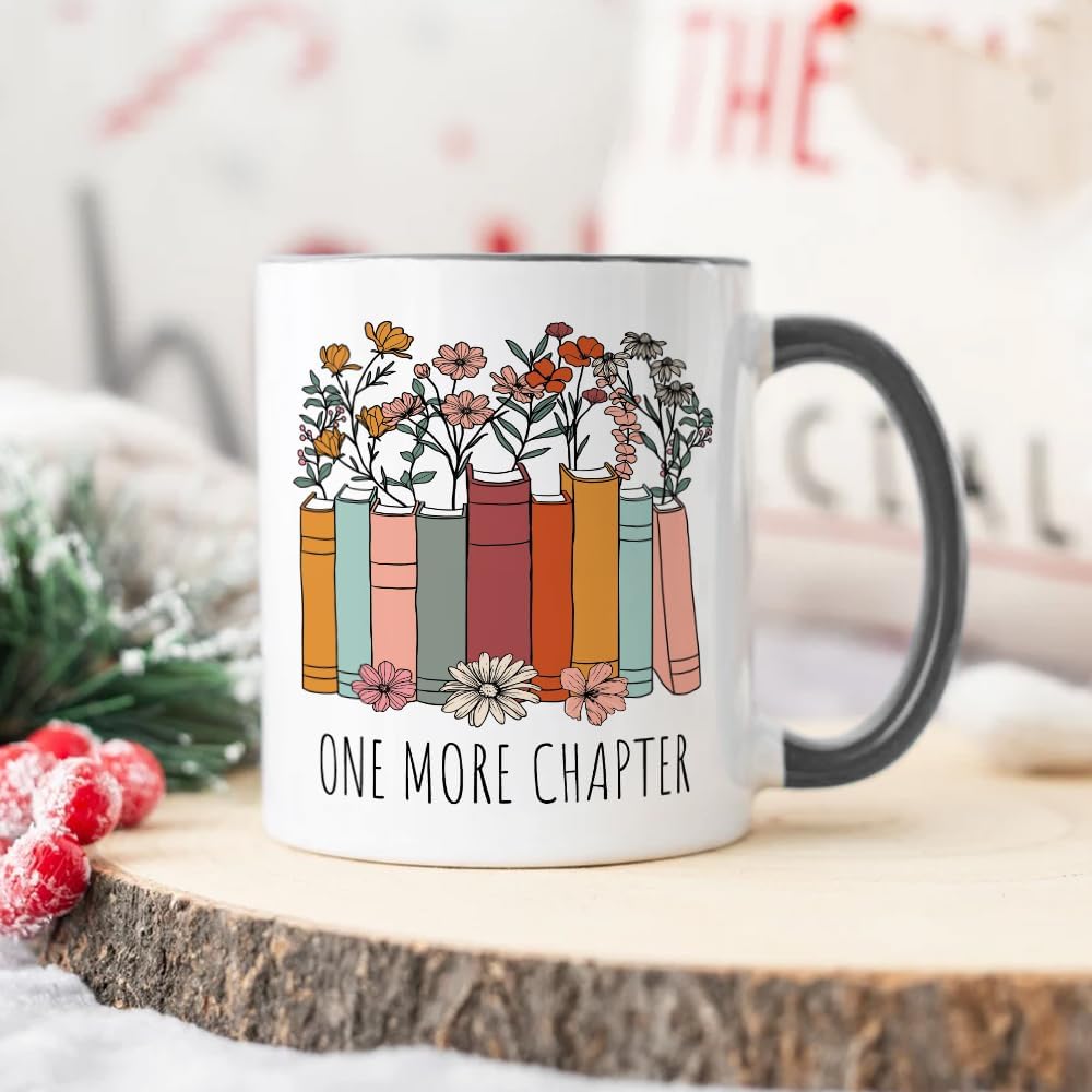 Funny Gifts for Book Lover,Bookish Coffee Mug,Birthday Thanksgiving Christmas Gifts For Librarian Reading Enthusiast Teacher,One More Chapter Bookworm Tea Cup 11 OZ - Image 3