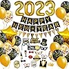 HLEIUKT 2023 decoratieset, Nieuwjaar decoratie 2023, Nieuwjaar oudejaarsavond-decoratie, Happy New Year slinger…