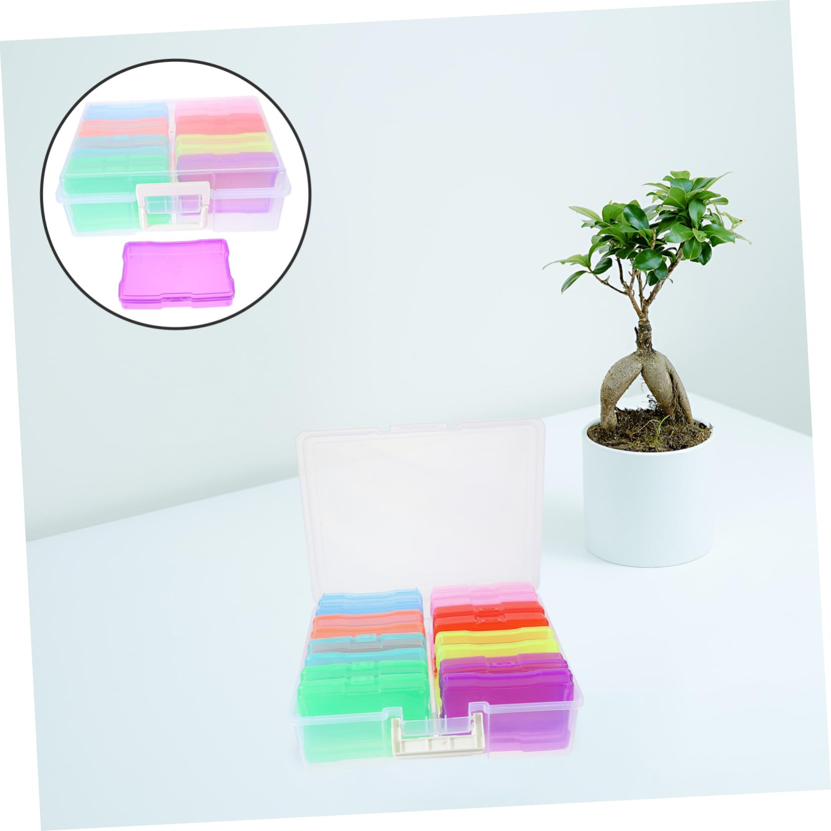 Boîtes de Rangement pour Photos 4x6 en Pp, Grosse Capacité, Couvercle