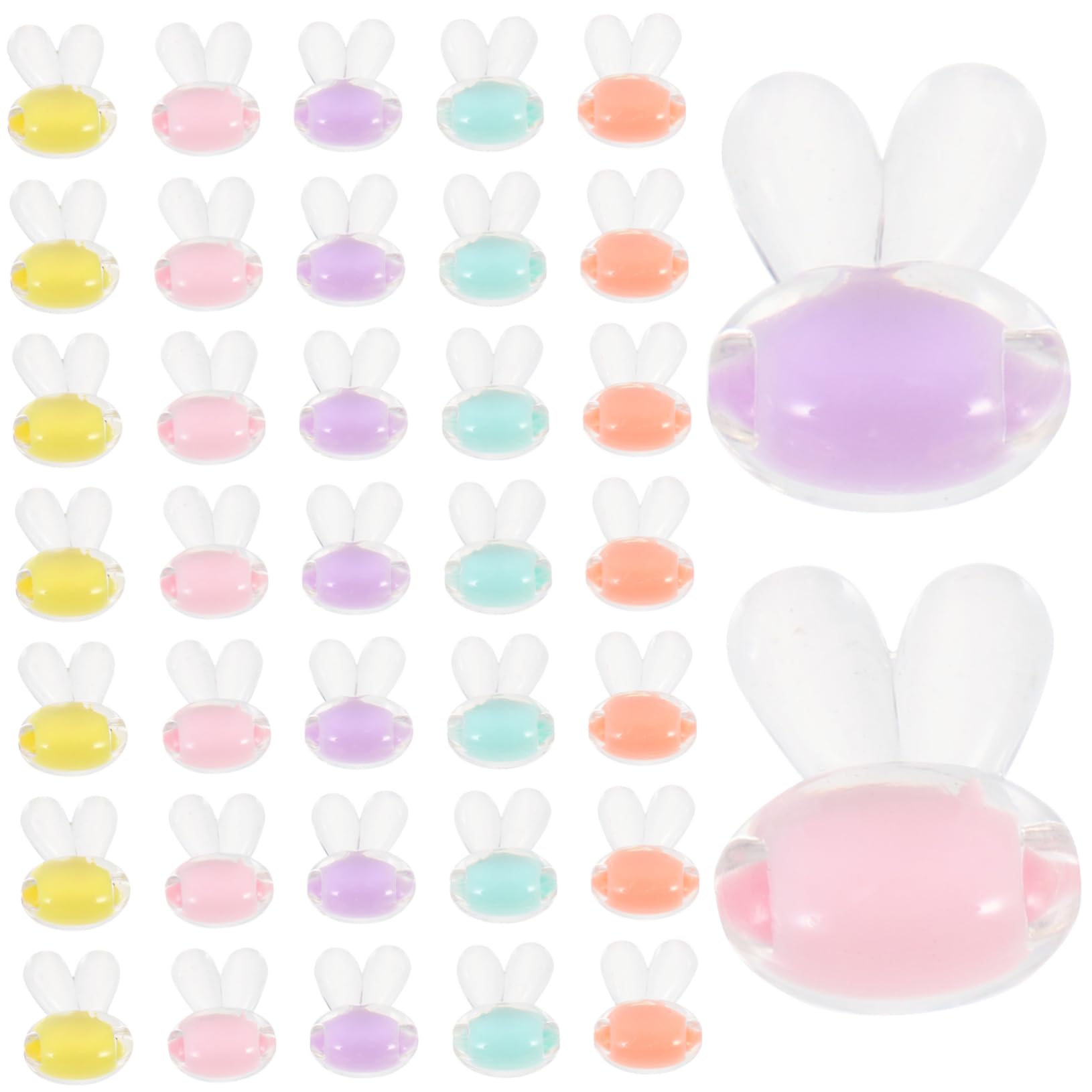 STOBOK 300pezzi Perline Acriliche Forma Di Coniglio Perline Per Bracciali e Collane Fai Te Decorazioni Versatili Per Crafting e Gioielli Accessori Colorati Per Adulti