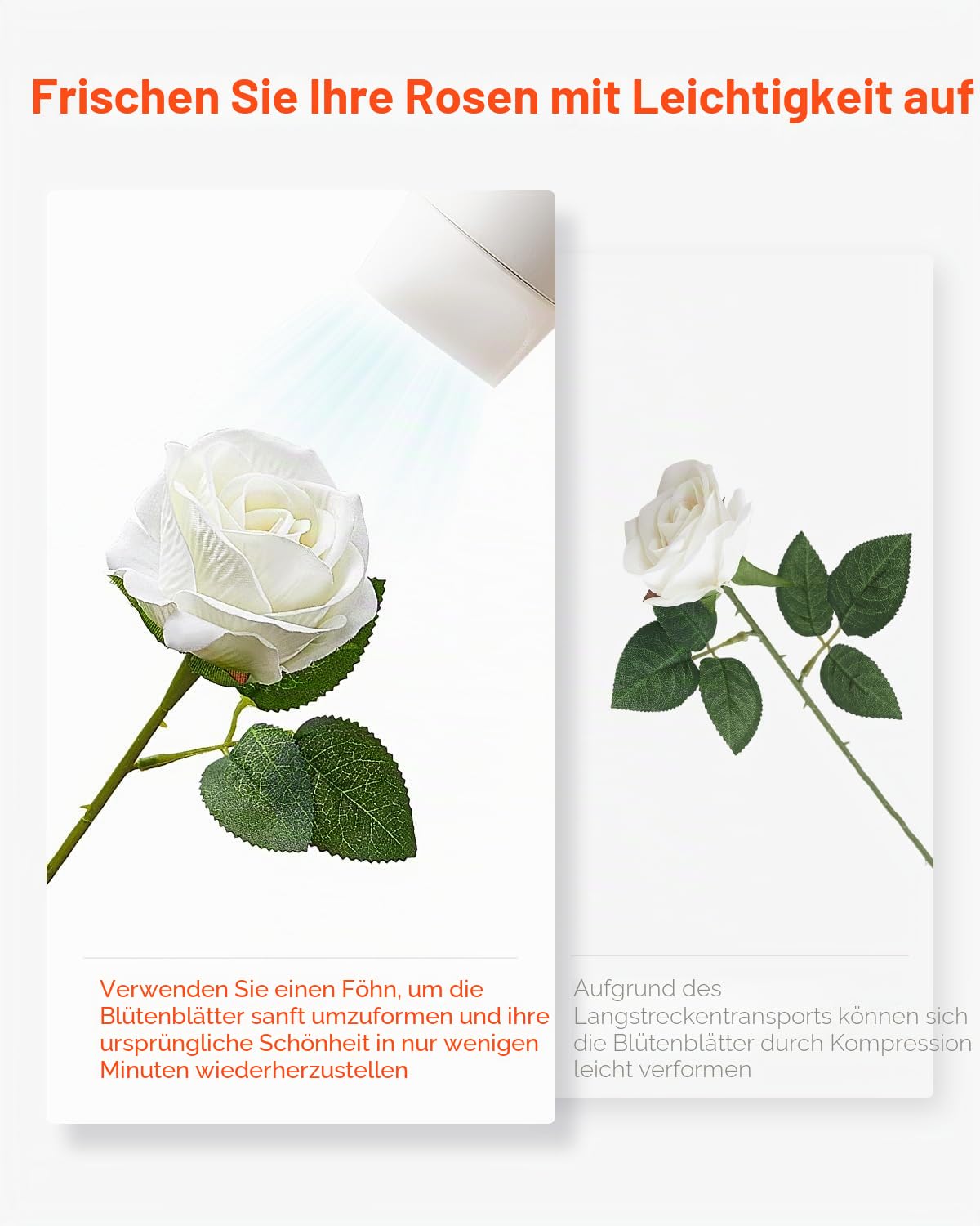 VEVOR Künstliche Blumen Rosen, 120 Stück Kunstblumen, Weiße Gefälschte Rose mit Stielen, Schaumrosen für DIY Hochzeit Blumensträuße Braut Valentinstag Muttertag Zuhause Dekoration