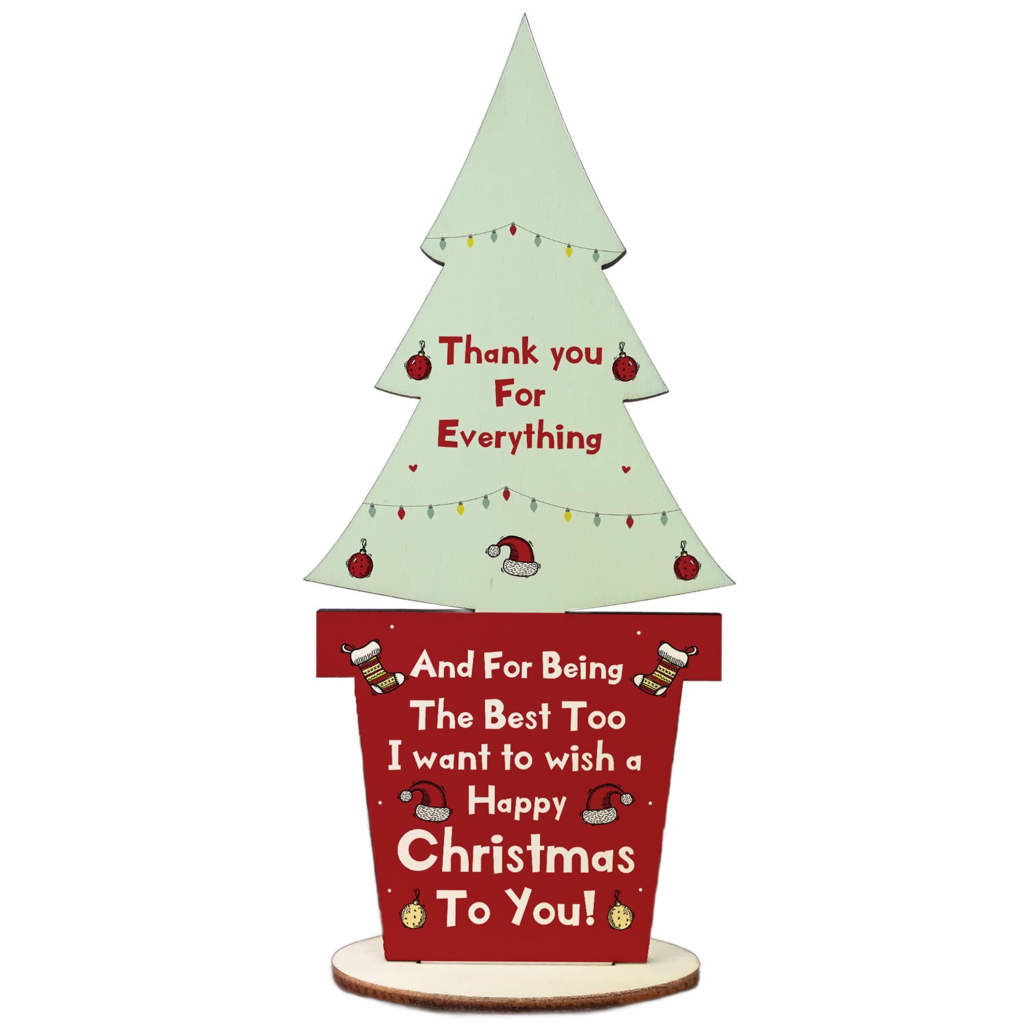 Teacher Gift Standing Christmas Tree Nursery Pre School THANK YOU