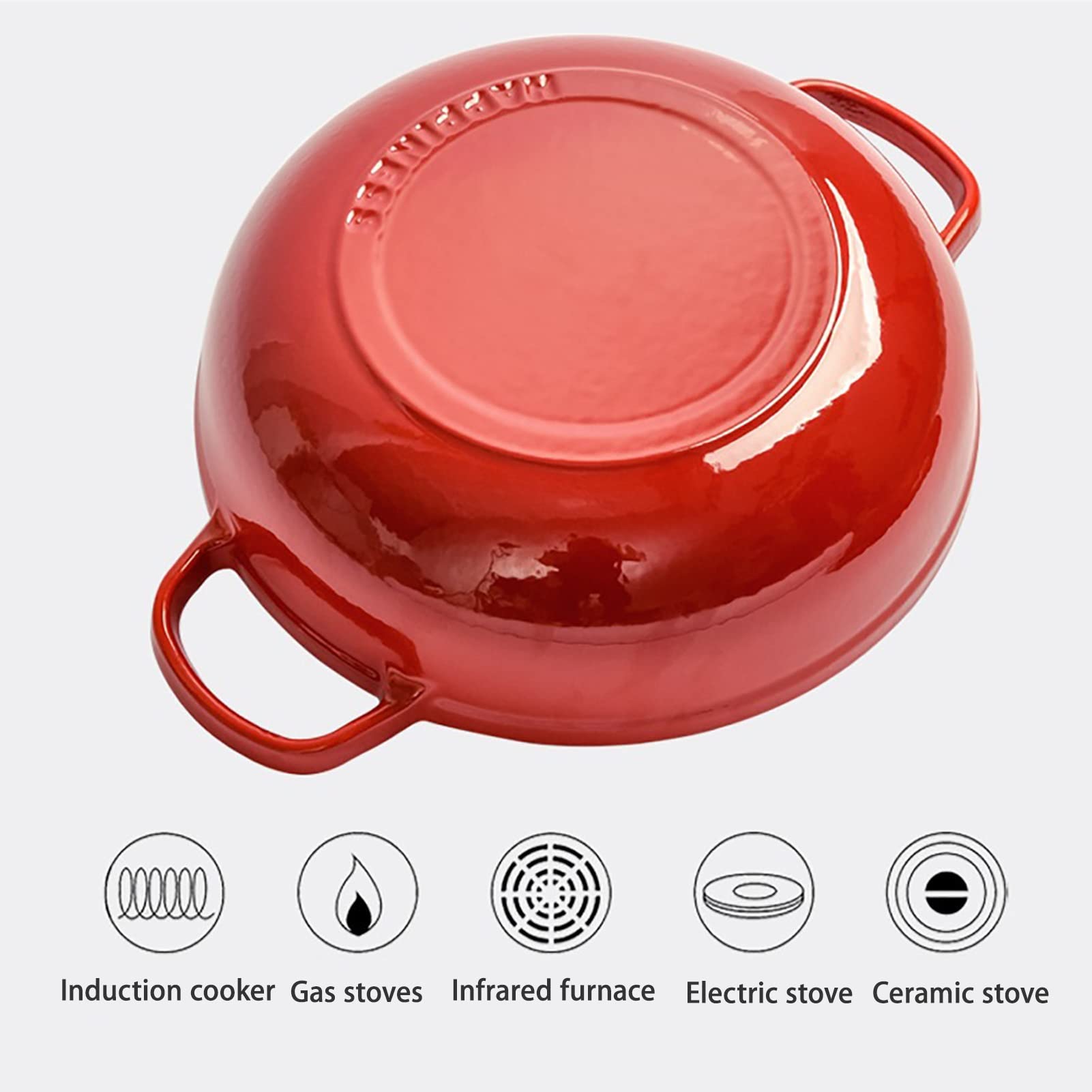 Dutch Oven Z Pokrywką Gospodarstwo Domowe Nieprzywierający Emalia Powłoka Pieczenie żeliwny Kociołek Holenderski Z Uchwytem(A)