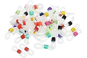 Eyeglass Chain Connector: 50 Pack Stay-Put Eyeglass Holder Ends, Keeps Eyeglasses Securely in Place