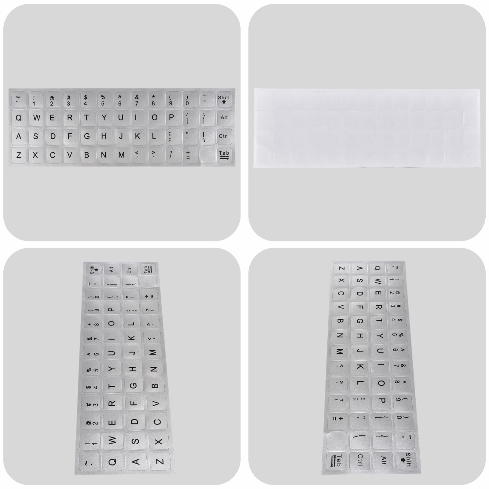 Adesivi per tastiera, adesivi universali per tastiera inglese da 2 pacchi, adesivi per tastiera computer, sfondo argento con scritte nere, adesivi per computer portatile notebook desktop...