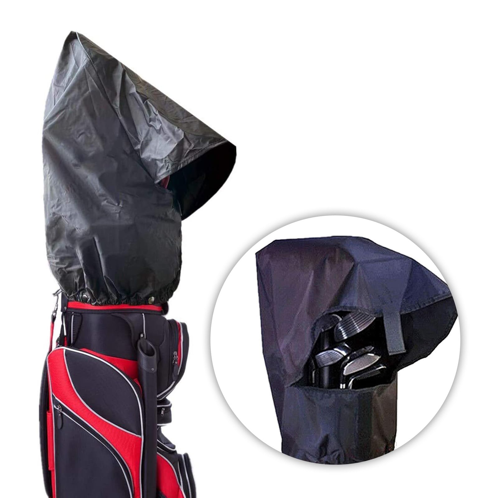 Golftasche Regenschutz Schwarz Wasserdicht Golftasche Staubschutz Haube Schutz Abdeckung für Golfschlägertasche & Golfwagen